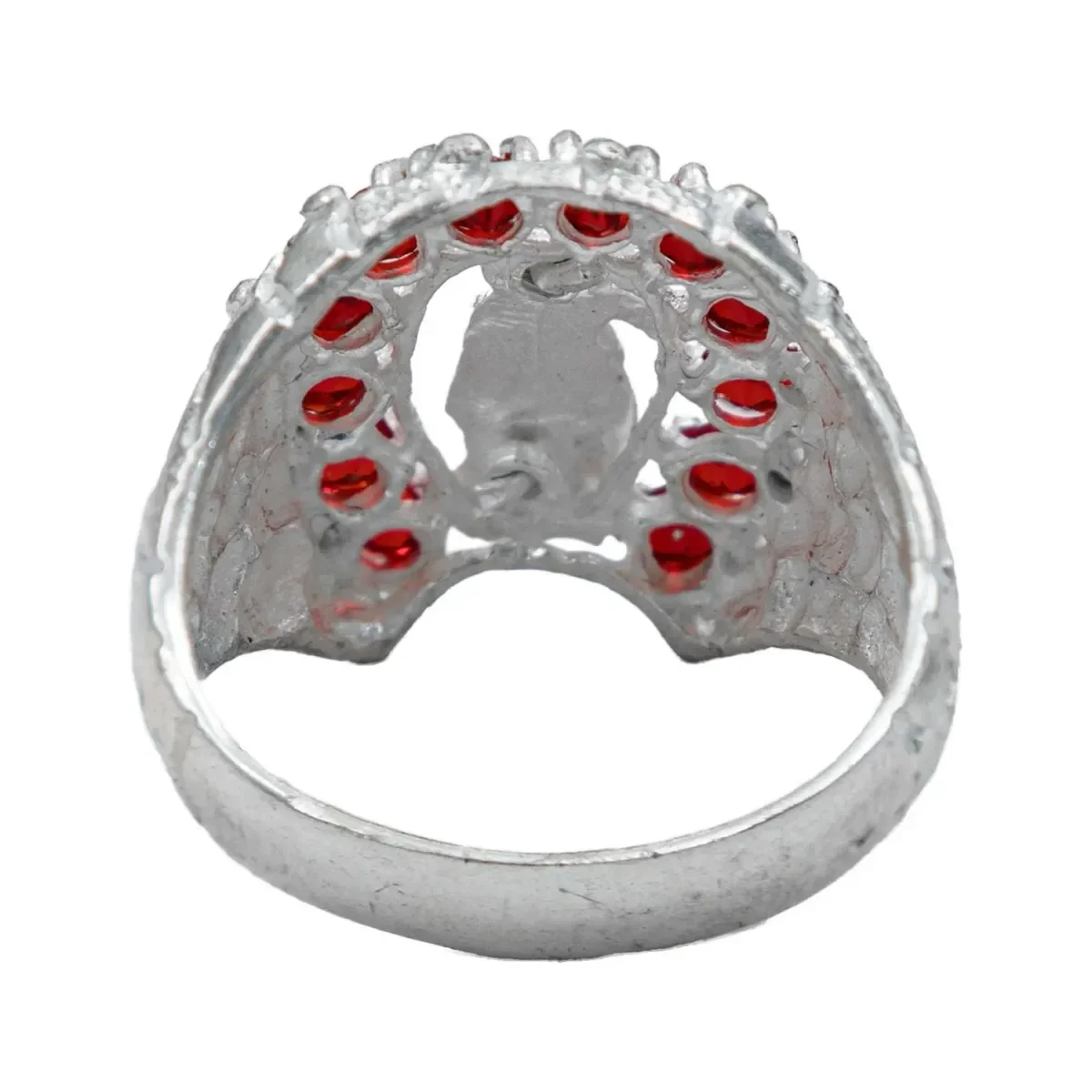 Anillo Santa Muerte Herradura Plata .925 con Zirconia Talla 8 Modelo 659 - Imagen 4