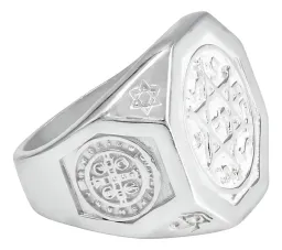 Anillo Plata .999 Sello de Salomón Liso para Hombre - Imagen 2