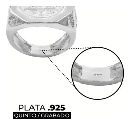 Anillo Plata .999 Sello de Salomón Liso para Hombre - Imagen 3
