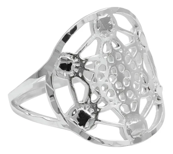 Anillo de plata .925 cubo de metatron geometria sagrada liso — Joyaris