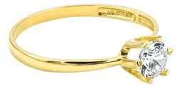 Anillo Solitario de Oro 10k con Zirconia Brillante - Imagen 4