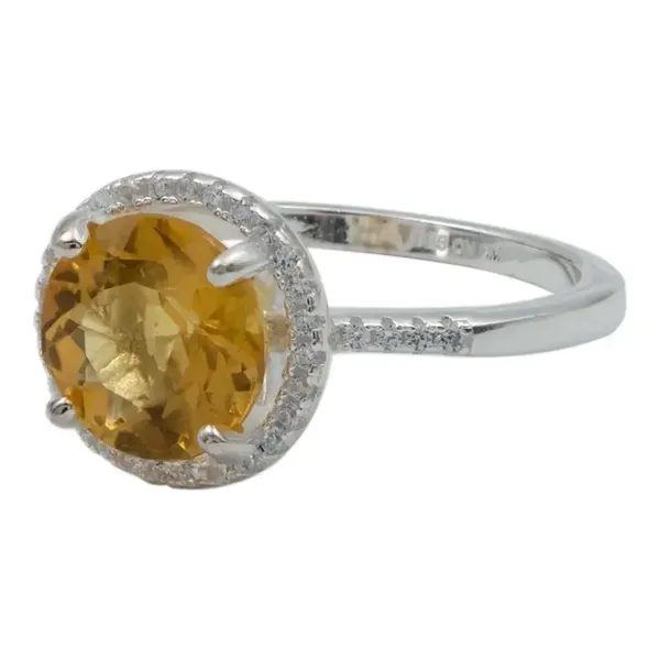 Anillo Solitario de Plata 925 con Berilo Amarillo Gema - Imagen 1