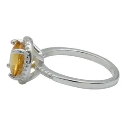 Anillo Solitario de Plata 925 con Berilo Amarillo Gema - Imagen 2
