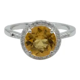 Anillo Solitario de Plata 925 con Berilo Amarillo Gema - Imagen 4