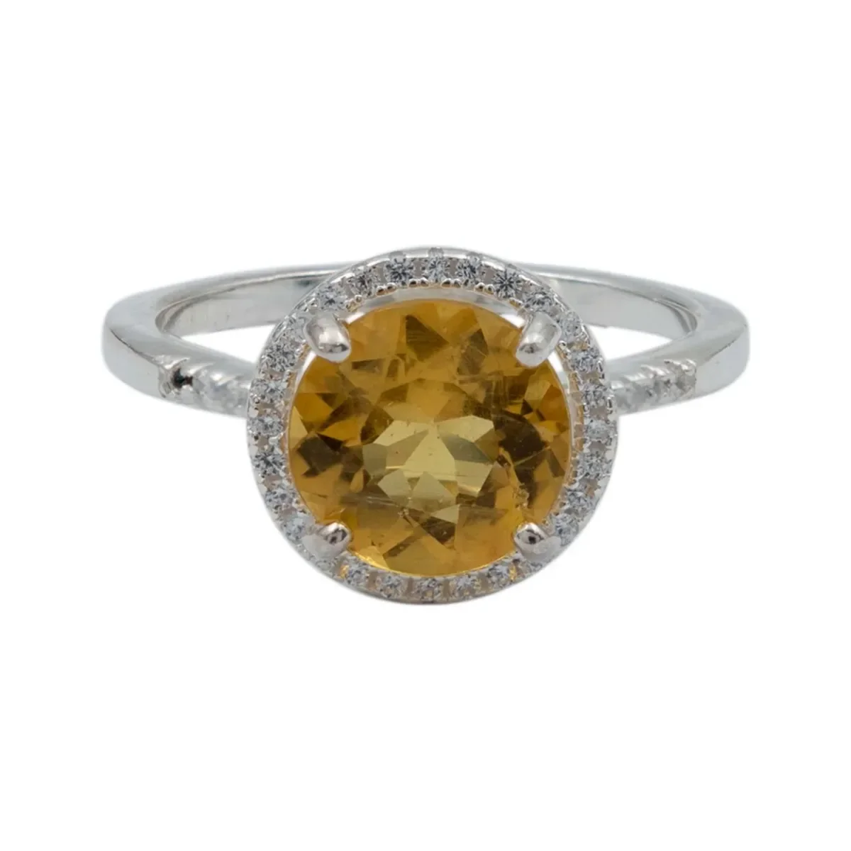 Anillo Solitario de Plata 925 con Berilo Amarillo Gema - Imagen 4
