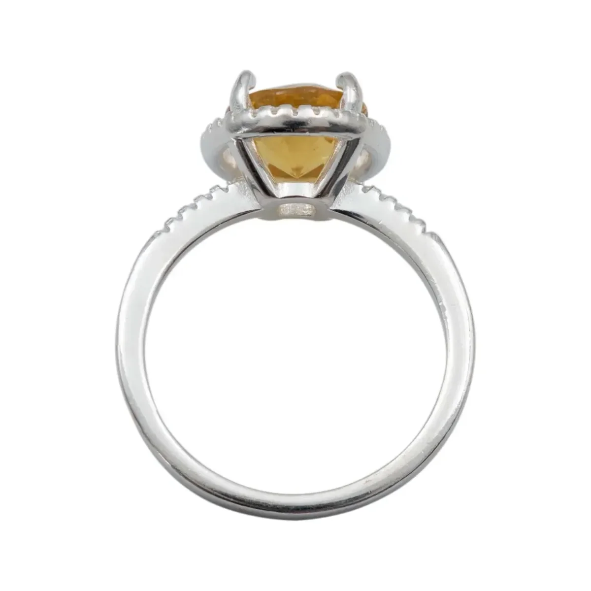 Anillo Solitario de Plata 925 con Berilo Amarillo Gema - Imagen 5
