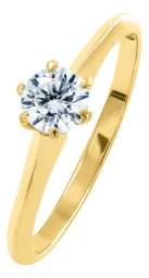 Anillo Solitario Oro 10k Zirconia Redonda Mujer - Imagen 1