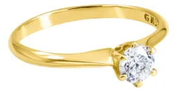 Anillo Solitario Oro 10k Zirconia Redonda Mujer - Imagen 2