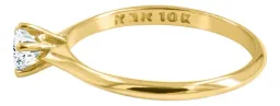 Anillo Solitario Oro 10k Zirconia Redonda Mujer - Imagen 3