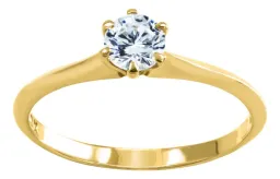 Anillo Solitario Oro 10k Zirconia Redonda Mujer - Imagen 5
