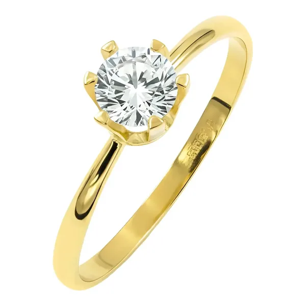 Anillo Solitario Oro 10k con Zirconia Brillante para Mujer - Imagen 1