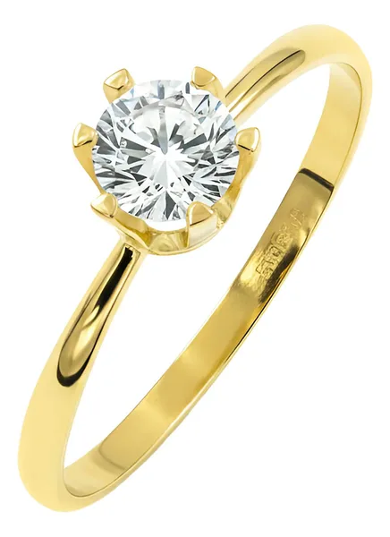 Anillo Solitario Oro 10k con Zirconia Brillante para Mujer - Imagen 1