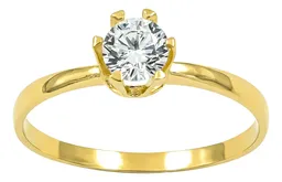 Anillo Solitario Oro 10k con Zirconia Brillante para Mujer - Imagen 2