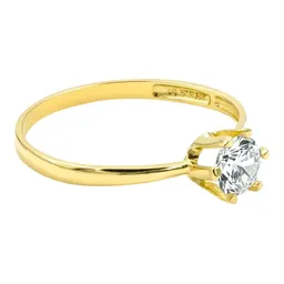 Anillo Solitario Oro 10k con Zirconia Brillante para Mujer - Imagen 4