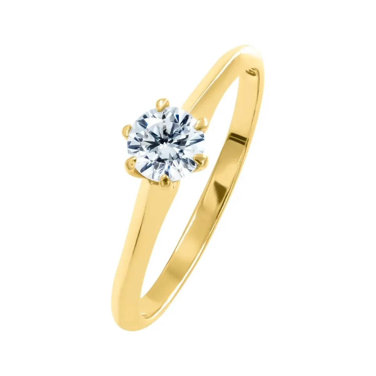 Anillo Solitario Oro 10k Zirconia brillante para mujer - Joyaris joyería fina artesanal mexicana