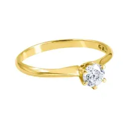 Anillo Solitario Oro 10k Zirconia Redonda Mujer - Imagen 2