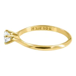 Anillo Solitario Oro 10k Zirconia Redonda Mujer - Imagen 3