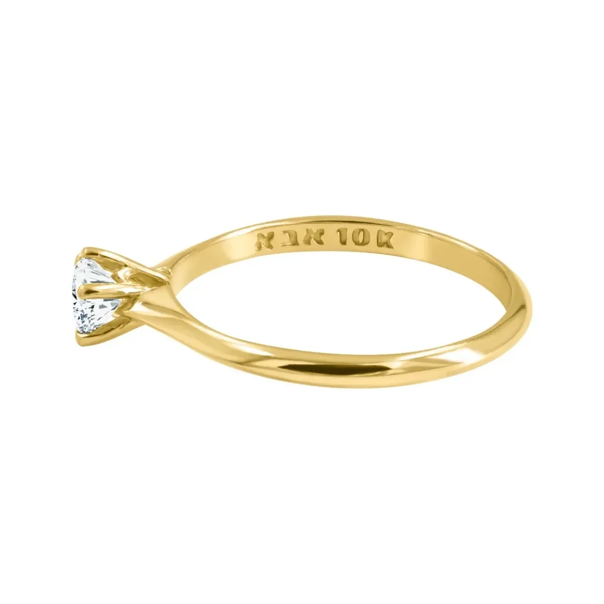 Anillo Solitario Oro 10k Zirconia Redonda Mujer - Imagen 3