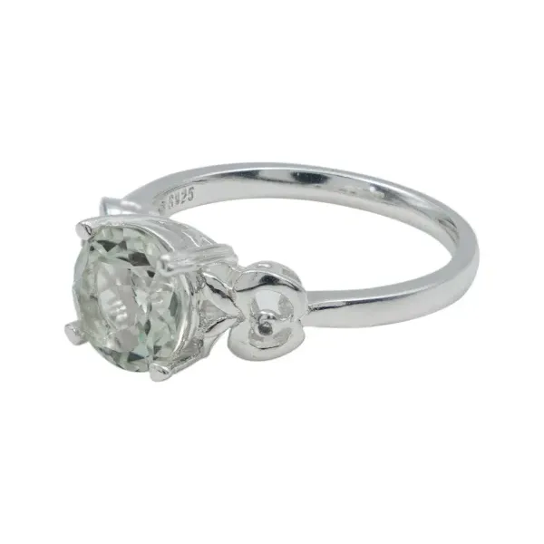 Anillo Solitario Plata 925 Amatista Verde para Dama y Caballero - Imagen 1