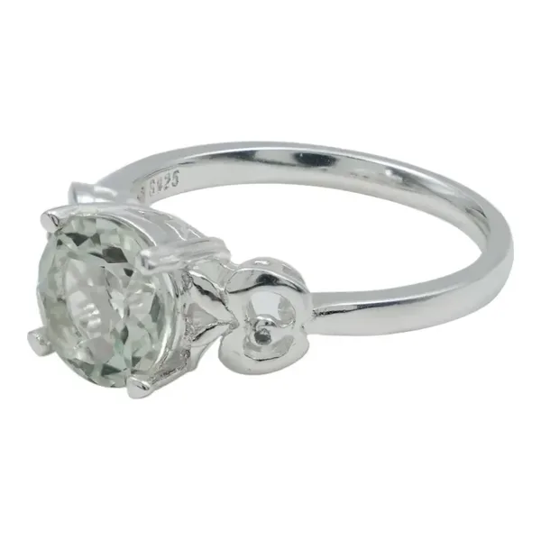 Anillo Solitario Plata 925 Amatista Verde para Dama y Caballero - Imagen 1