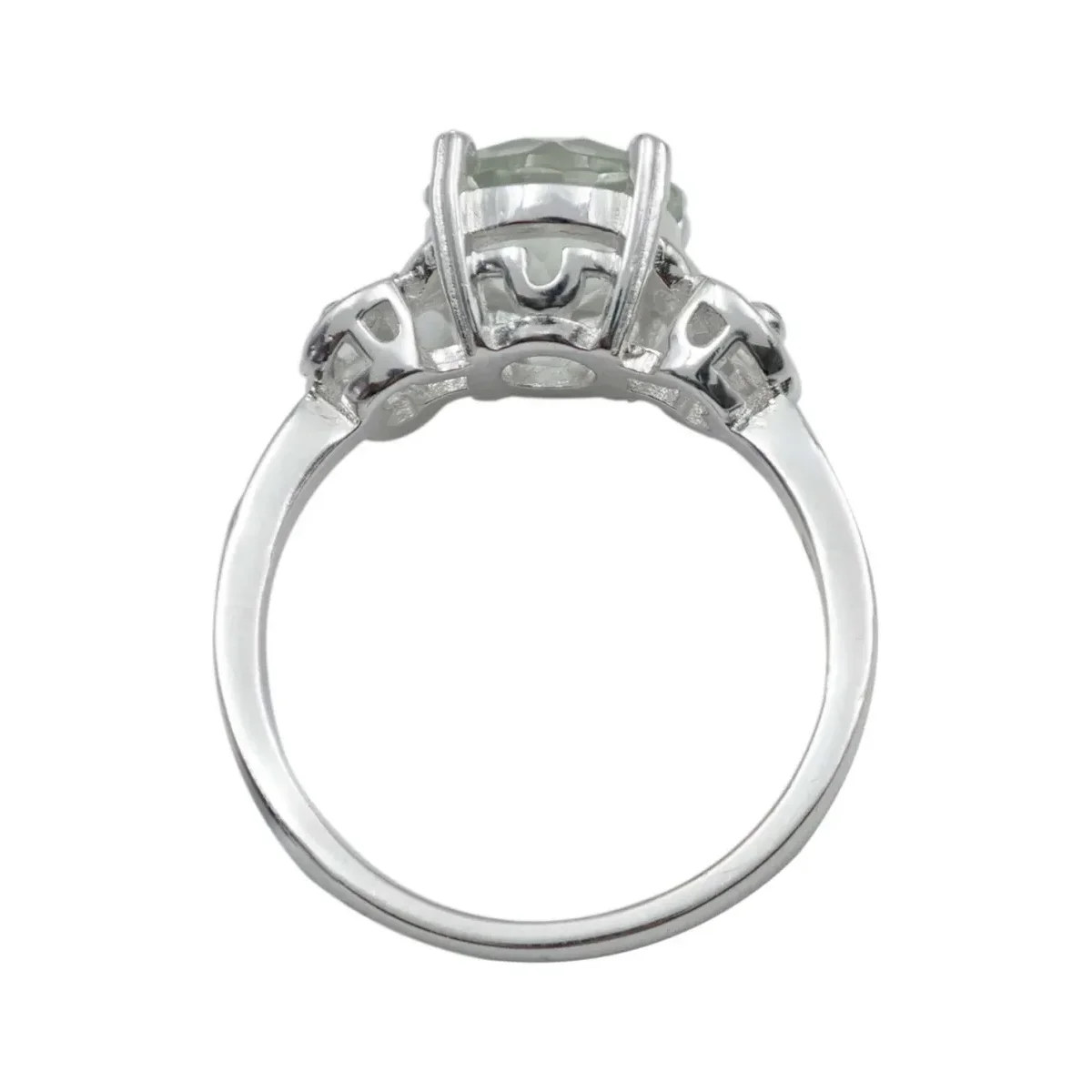 Anillo Solitario Plata 925 Amatista Verde para Dama y Caballero - Imagen 4