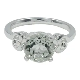 Anillo Solitario Plata 925 Amatista Verde para Dama y Caballero - Imagen 5