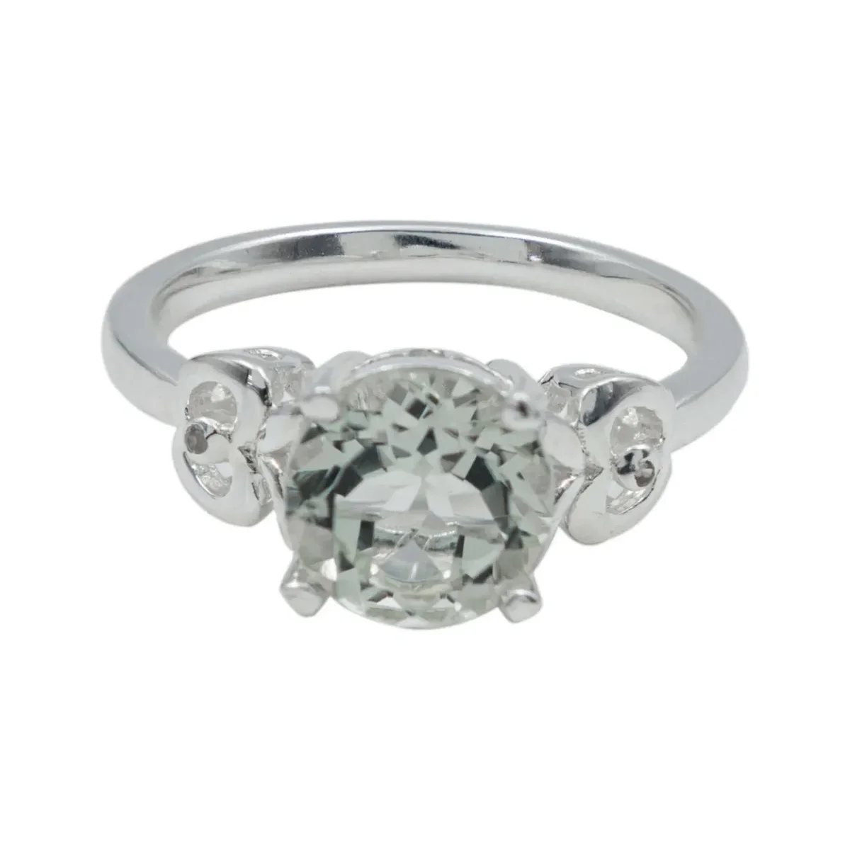 Anillo Solitario Plata 925 Amatista Verde para Dama y Caballero - Imagen 5