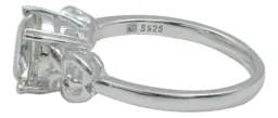 Anillo Solitario Plata 925 Amatista Verde para Dama y Caballero - Imagen 2