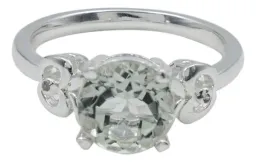 Anillo Solitario Plata 925 Amatista Verde para Dama y Caballero - Imagen 5