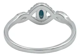 Anillo Solitario Plata Ley 925 Zafiro Azul Genuino Diseño Minimalista - Imagen 3