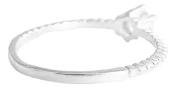 Anillo Solitario Plata 925 Zirconia Blanca Central Brillante - Imagen 3