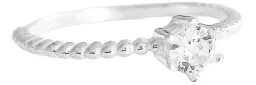 Anillo Solitario Plata 925 Zirconia Blanca Central Brillante - Imagen 4