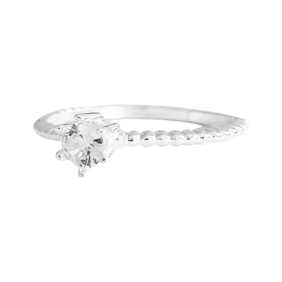 Anillo Solitario Plata .925 con zirconia, diseño minimalista para compromiso mujer. Ideal como anillo promesa en joyería boda