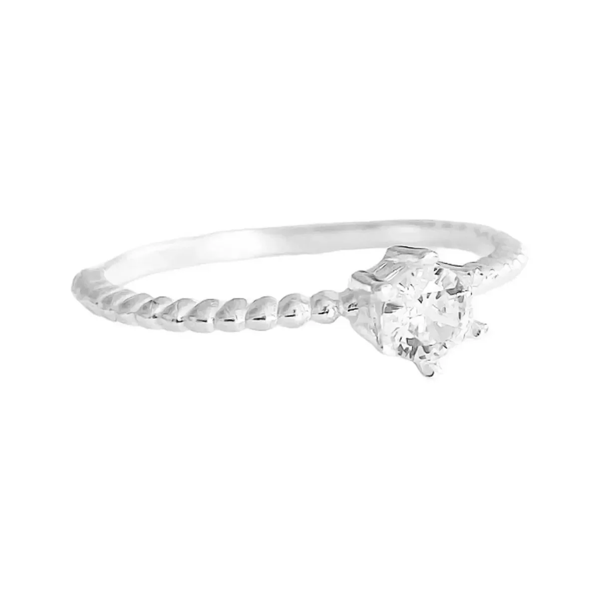Anillo Solitario Plata 925 con Zirconia para Compromiso Mujer - Imagen 4