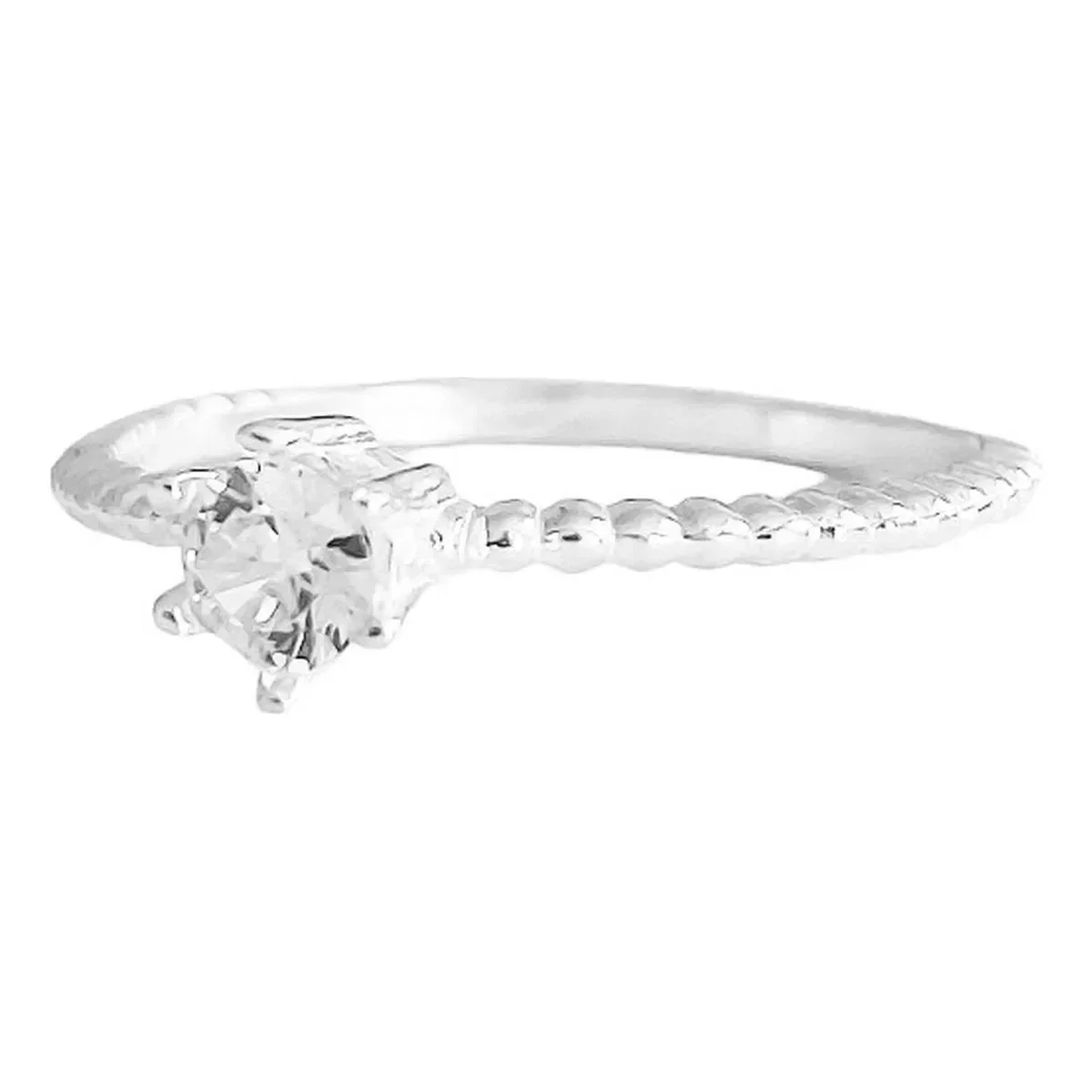 Anillo Solitario Plata 925 con Zirconia Blanca Brillante - Joyaris Joyería Fina Mexicana