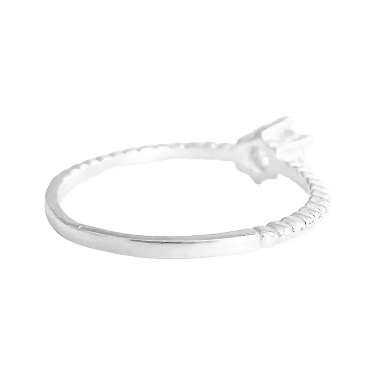 Anillo Solitario Plata 925 Zirconia Blanca Central Brillante - Imagen 3