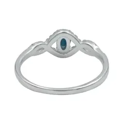 Anillo Solitario Plata Ley 925 Zafiro Azul Genuino Diseño Minimalista - Imagen 3