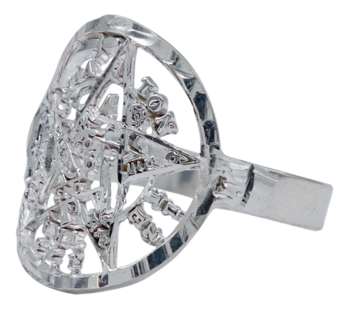 Anillo Plata 925 Tetragramatón Diamantado Unisex - Joyaris joyería fina artesanal mexicana