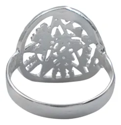 Anillo Tetragramaton Plata 925 Diamantado Símbolo Protección - Imagen 2