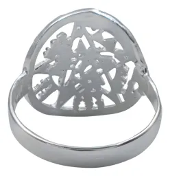 Anillo Plata 925 Tetragramatón Acabado Diamantado Unisex - Imagen 2