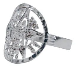 Anillo Plata 925 Tetragramaton Diamantado Místico Unisex - Imagen 1