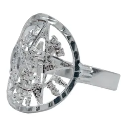 Anillo Tetragramaton Plata 925 Diamantado Símbolo Protección - Imagen 1