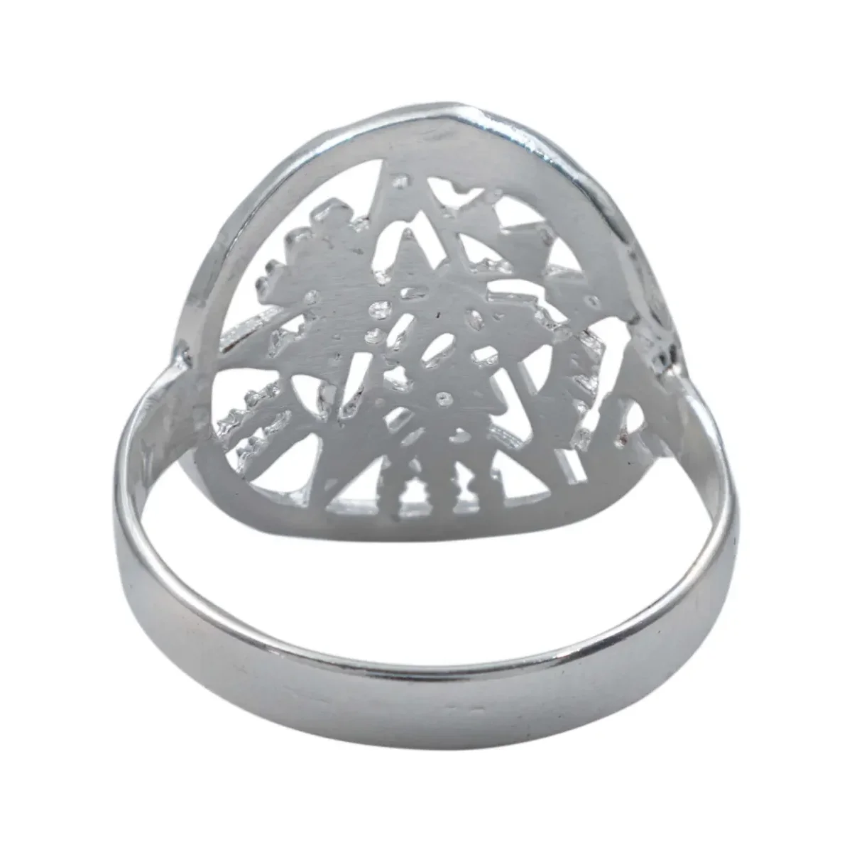 Anillo Tetragramaton Plata 925 Diamantado Símbolo Protección - Imagen 2
