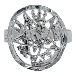 Anillo Tetragramaton Plata 925 Diamantado Símbolo Protección - Imagen 3