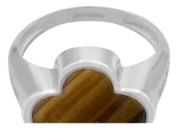 Anillo Plata 925 Trébol Esmalte Café Zirconia - Imagen 6