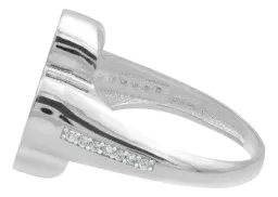 Anillo Plata Ley 925 Trébol Esmaltado Café con Zirconia - Imagen 4