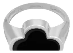 Anillo Plata 925 Trébol Negro Esmaltado con Zirconia - Imagen 6
