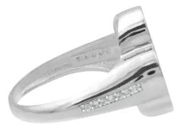 Anillo Plata 925 Trébol Esmaltado Rosa con Zirconia Talla 6 - Imagen 5