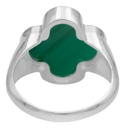 Anillo Plata 925 Trébol Esmaltado Verde con Zirconia - Imagen 3