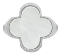 Anillo Plata 925 Trébol Esmaltado Zirconia Diseño Suerte - Imagen 2